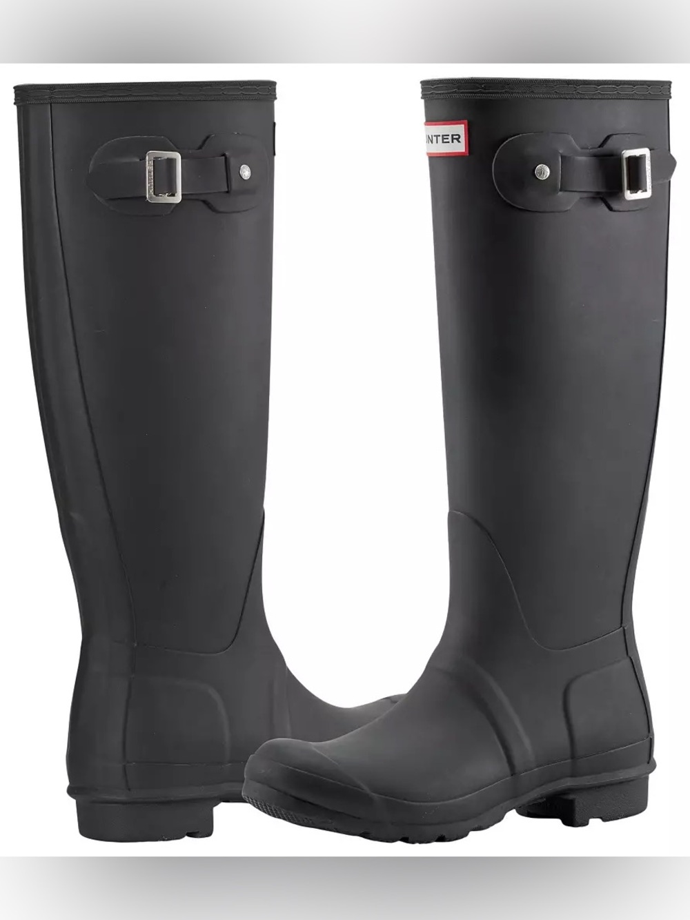 Hunter Matte Black Tall Waterproof Rain Boots